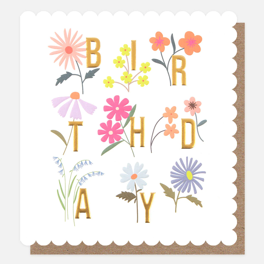 Caroline Gardner Doppelkarte "Colourful Florals " Geburtstagskarte , BBL001