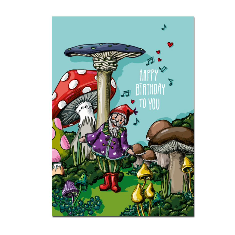Postkarte Bernd Happy birthday von illi, Zwerg