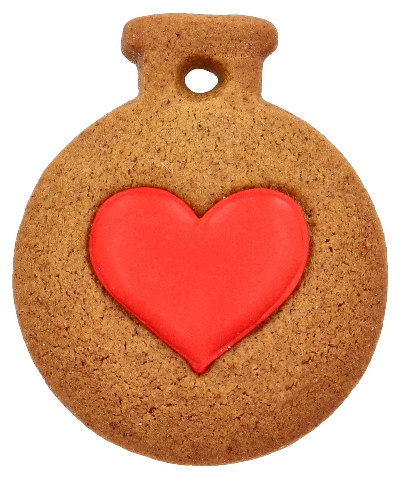 Ausstecherle Christbaumkugel mit Herz, 6 cm, Edelstahl von Birkmann, mit Innenprägung, Prägeausstecher, Ausstechform    
