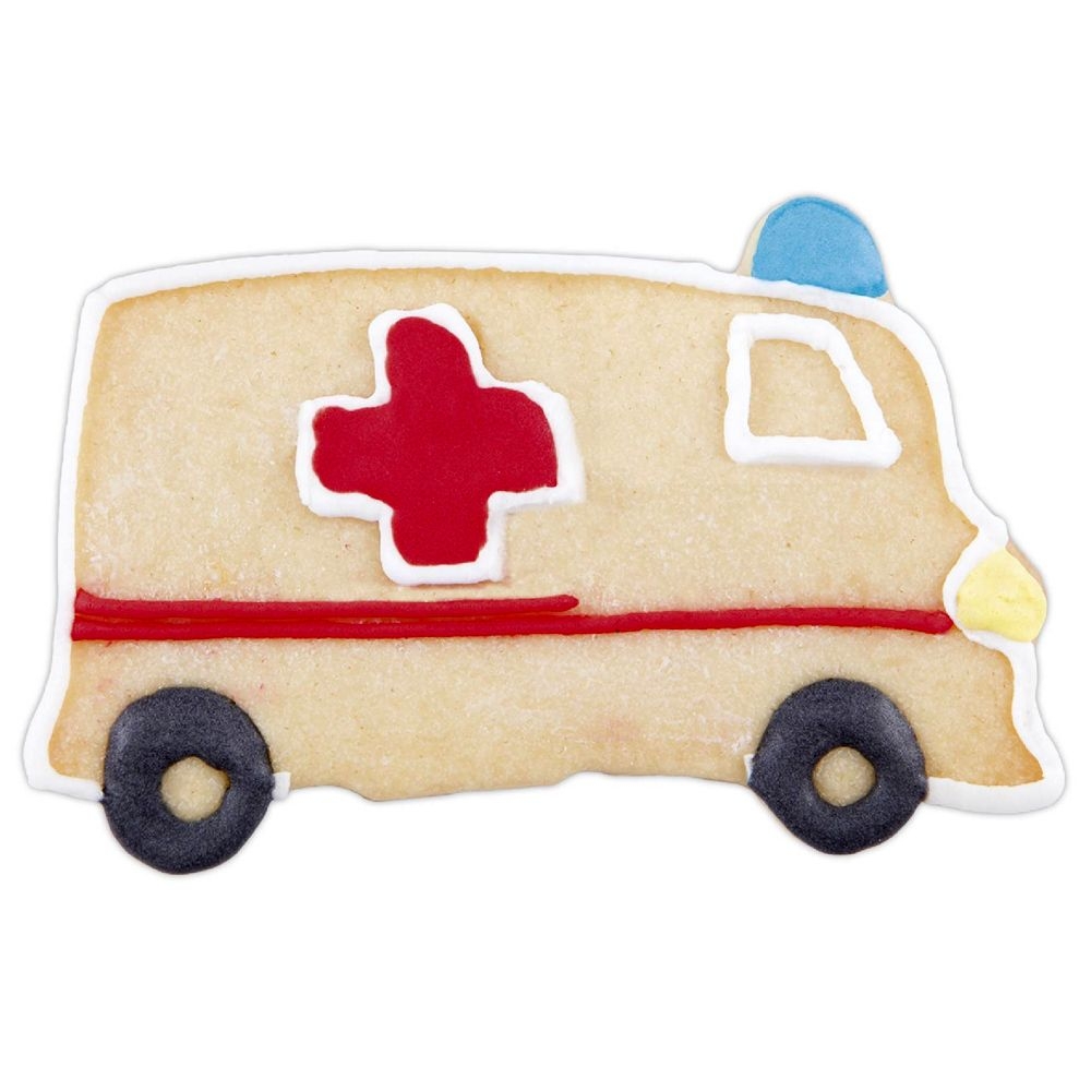 Ausstecherle Krankenwagen Edelstahl 8 cm   von Städter, Prägeausstecher, Plätzchen Backen, Auto