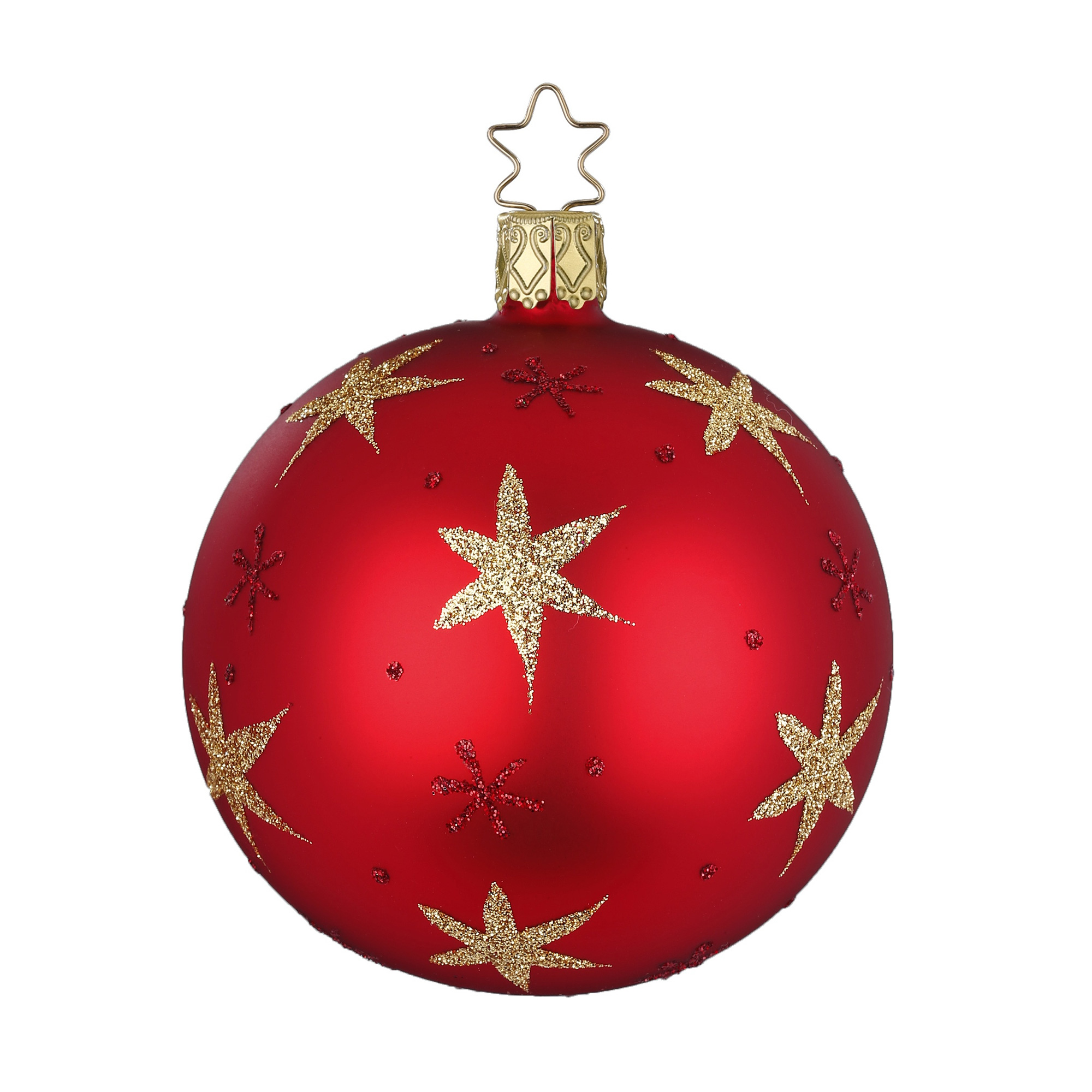 Inge Glas Christbaumkugel "Sternenhimmel" rot matt, D. 8 cm Inge Glas Christbaumkugel "Sternenhimmel" rot matt, D. 8 cm