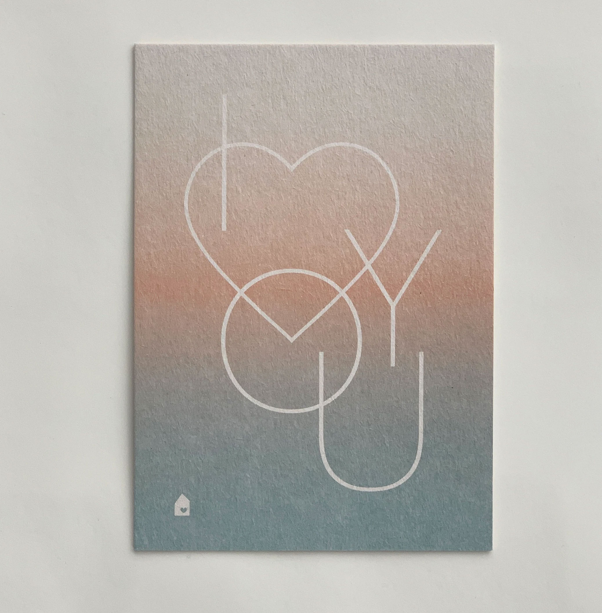 Postkarte I LOVE YOU von Heimwerk Design , Holzschliffpappe