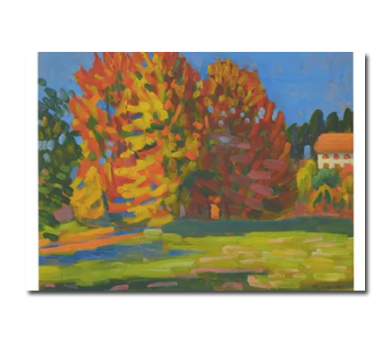 Gabriele Münter Postkarte "Herbstbäume in Tutzing, 1908"   Kunst