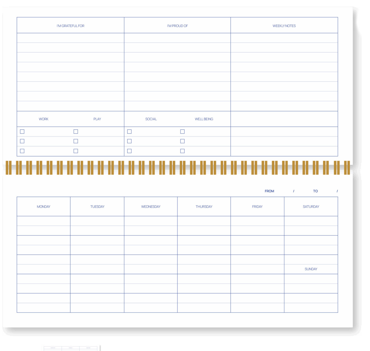 A-Journal DESK PLANNER Schreibtischplaner • Stripes Pink Red, ca. 29 × 15 × 1,5 cm