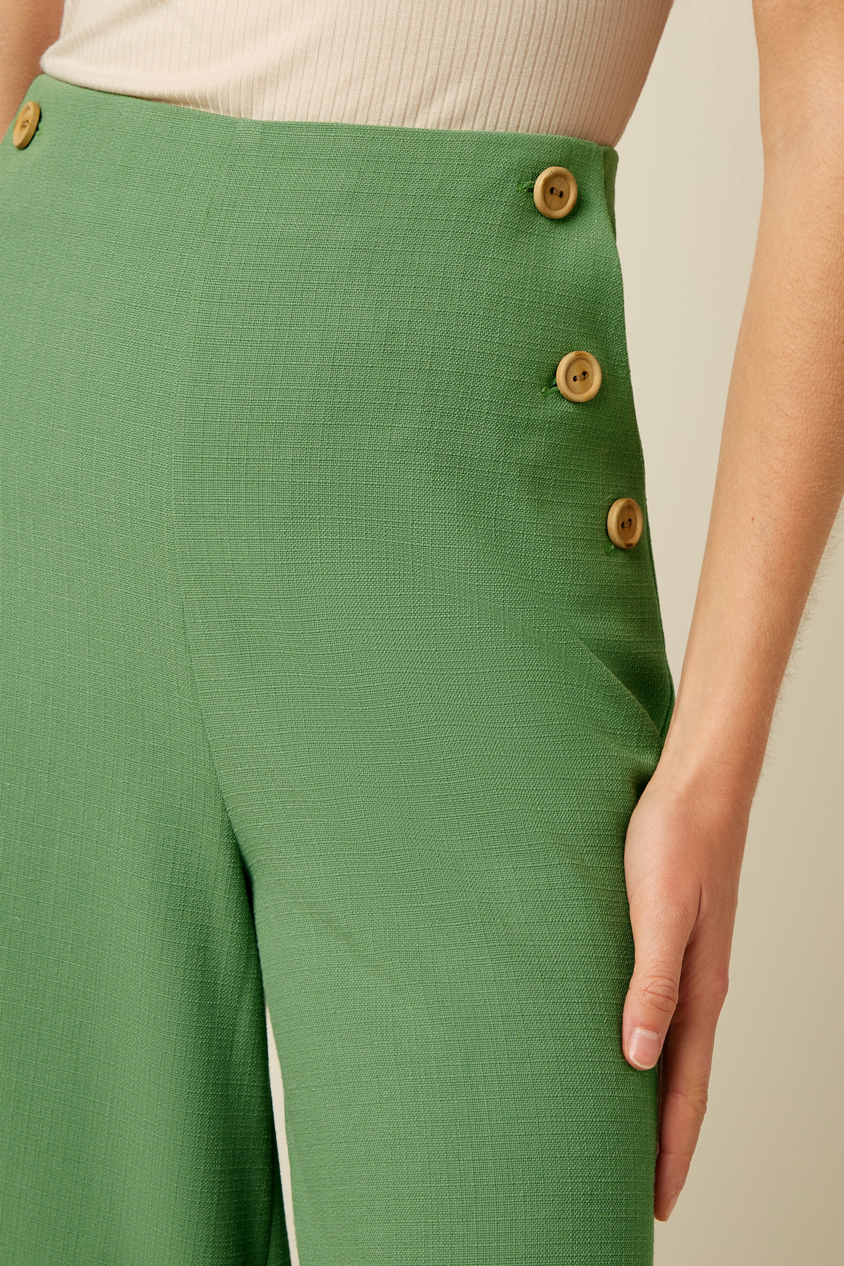 King Louie Pia Culotte Hose Folly, Farbe Jade Green