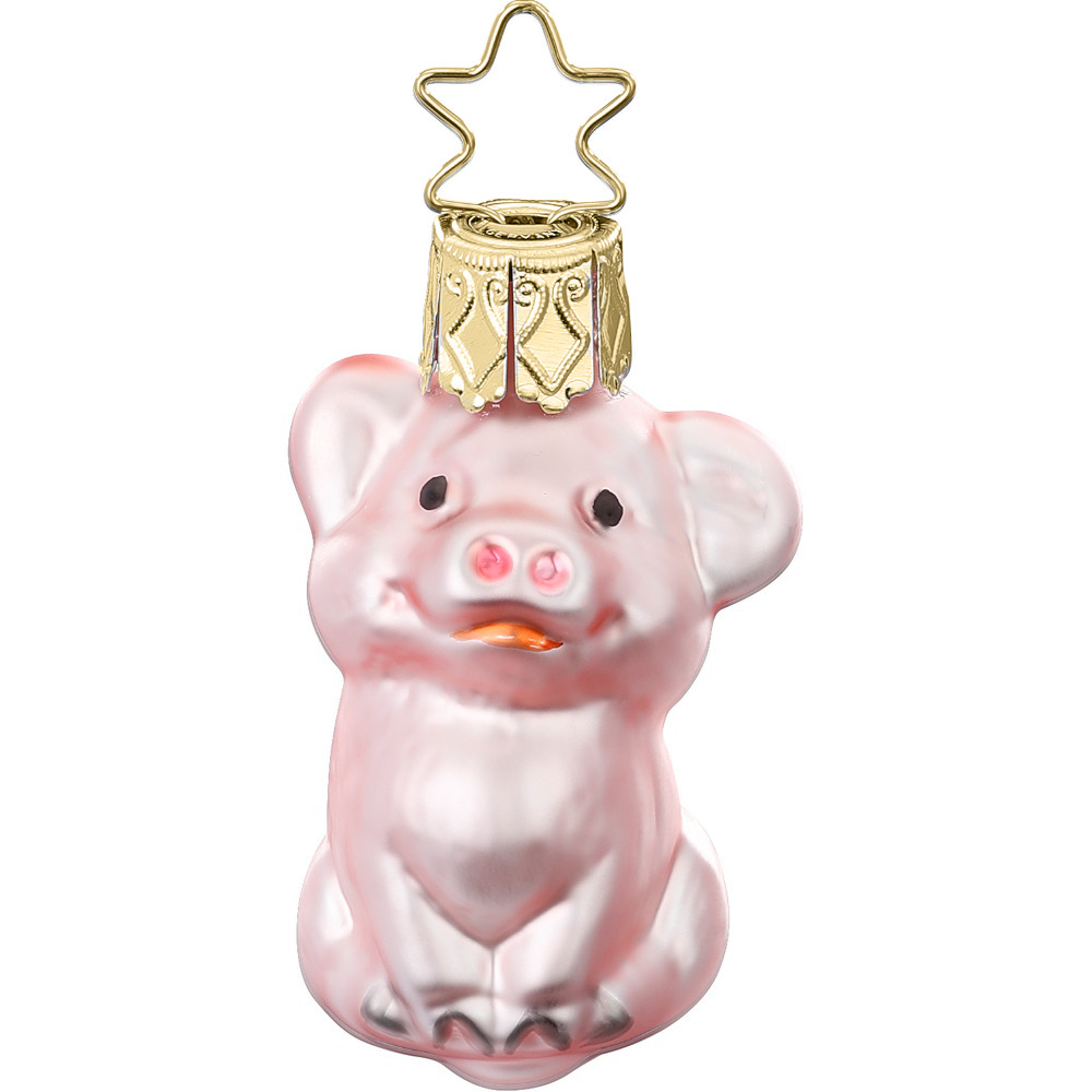 Inge Glas Christbaumschmuck  Mini Schwein, ca. 5 cm, Glücksbringer