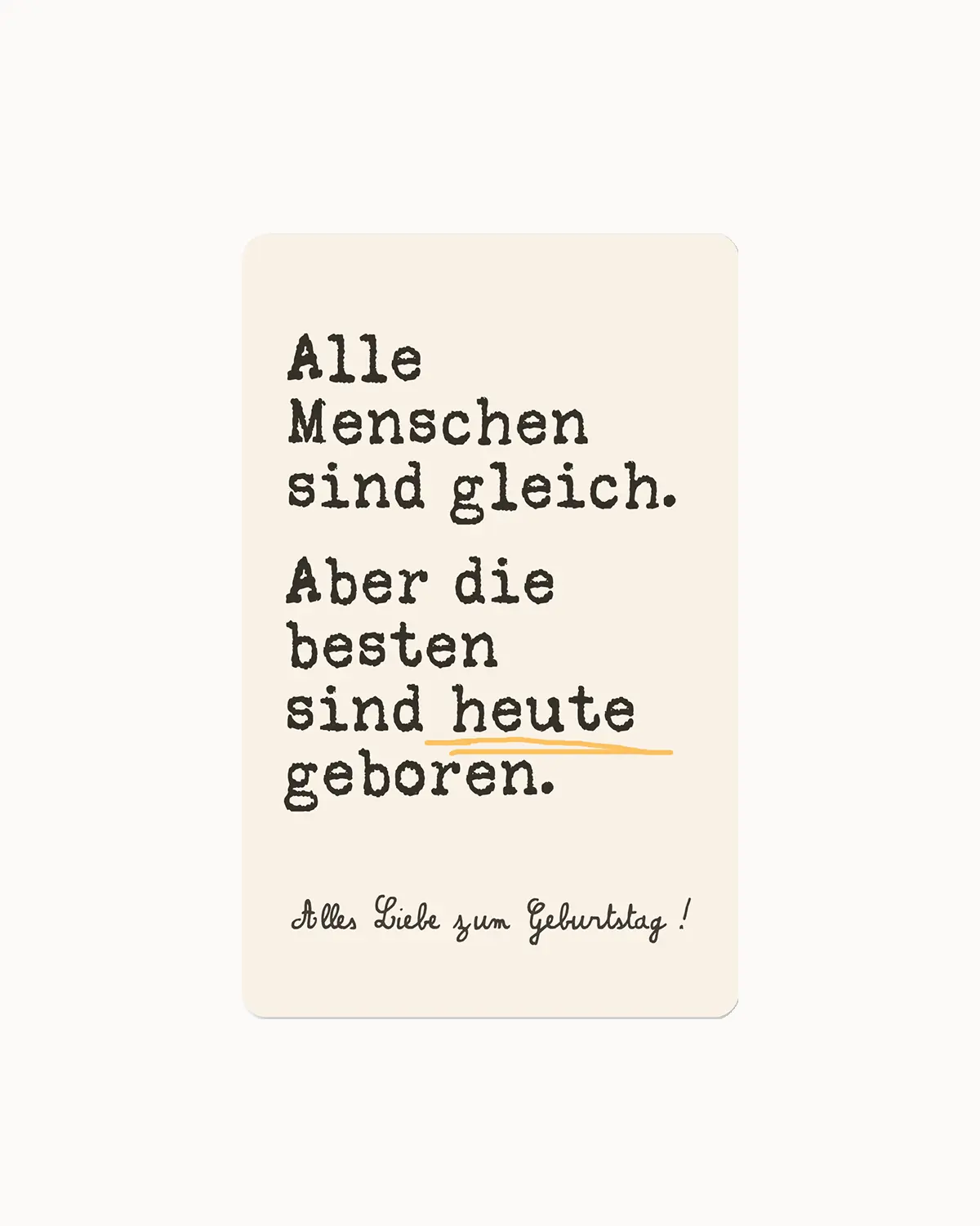 Lunacard Postkarte Alle Menschen sind gleich