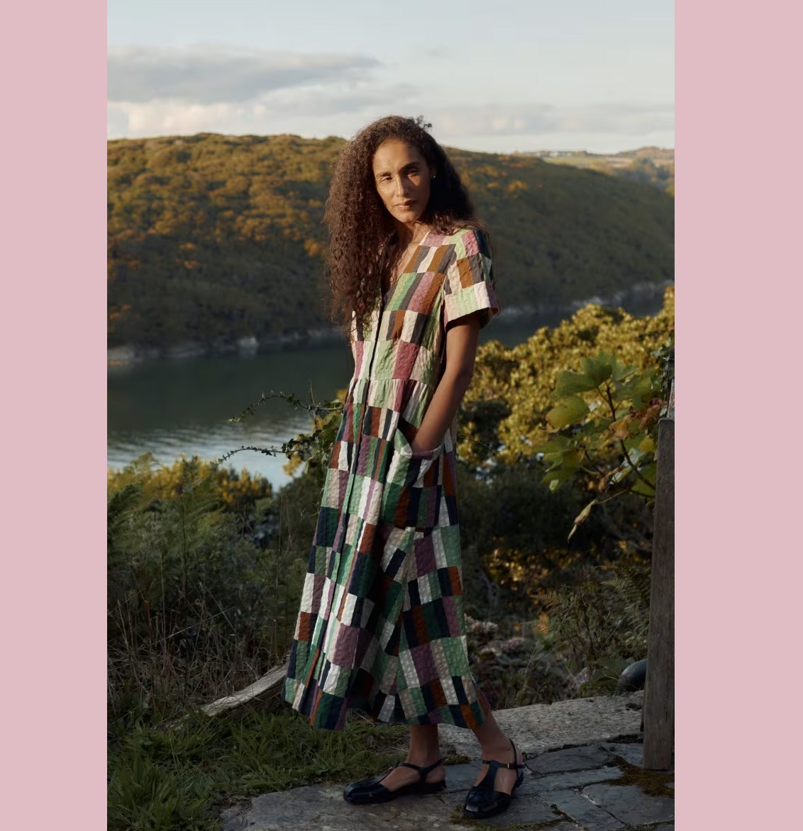 SEASALT CORNWALL Fowen Shirt-Style Midi Dress, Kleid, Field Colour Dried Basil