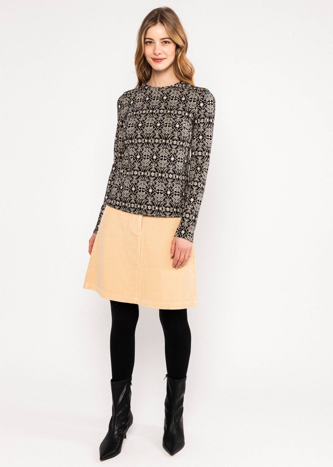 Blutsgeschwister Strickoberteil Safe and Warm Turtle black harvest thanks