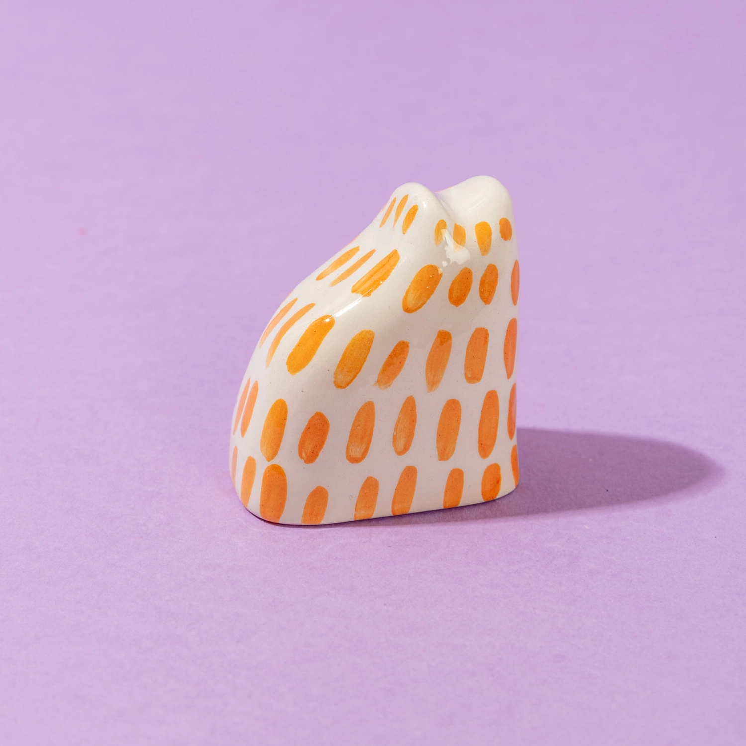 Ana Seixas Katze klein Orange aus Portugal, Keramik ca. 4 - 5 cm, Handgefertigt  