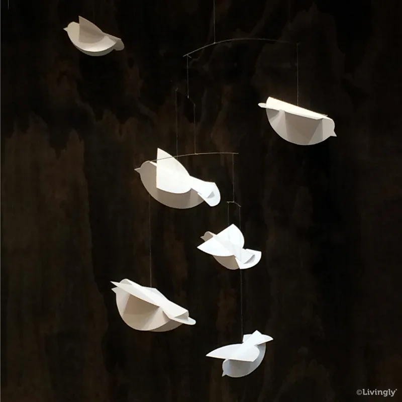 Livingly Mobile Bird Mobile, Weiß, Vögel von Livingly, ca.70x75 cm