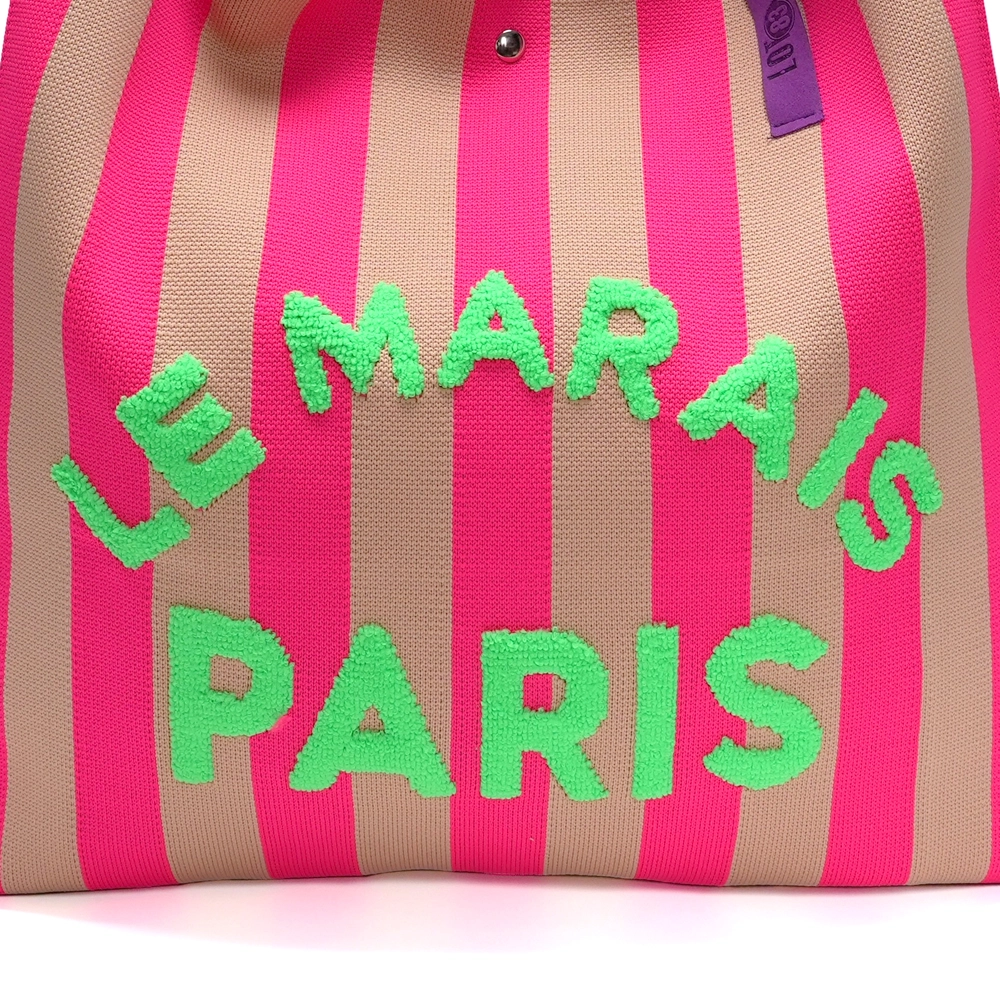 LOT83 Shopper Rebell Loïs 16, PARIS, Streifen Pink, ca.  45 x 35 cm