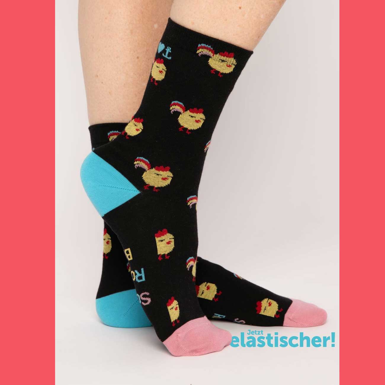  Blutsgeschwister Baumwollsocken Sensational Steps , One Size ( ca. 38 - 40 ), save the rooster baby 