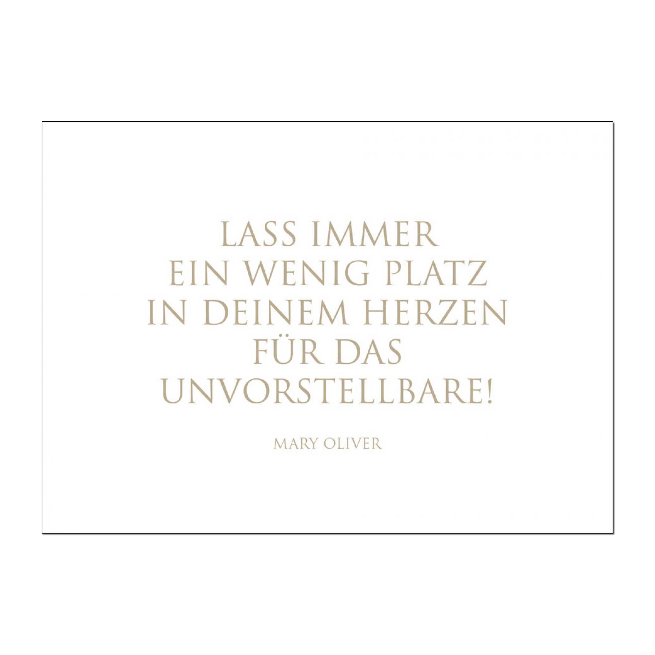 Wunderwort Postkarte "Platz in Deinem Herzen" Mary Oliver