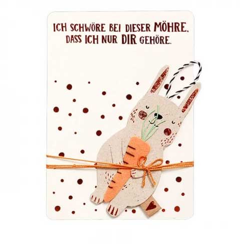 Grußkarte Ostern "Lieblingshasen - Möhre" von Good old friends