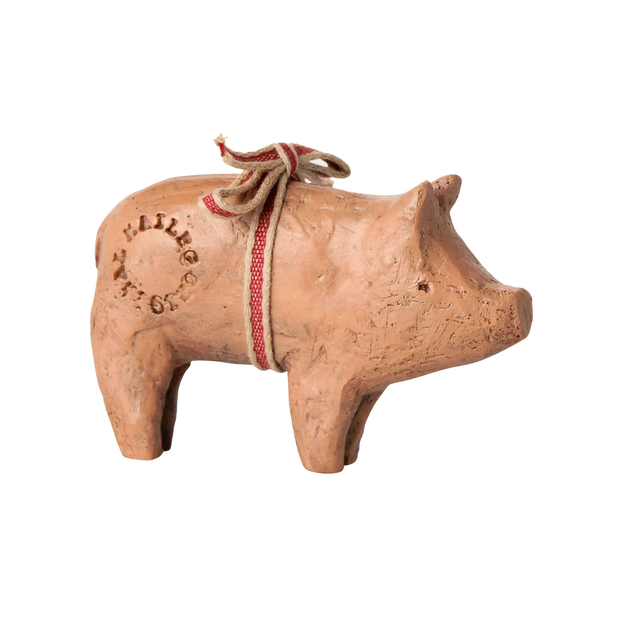 Maileg Schwein mit Band, Klein, ca. 6 x 9 cm