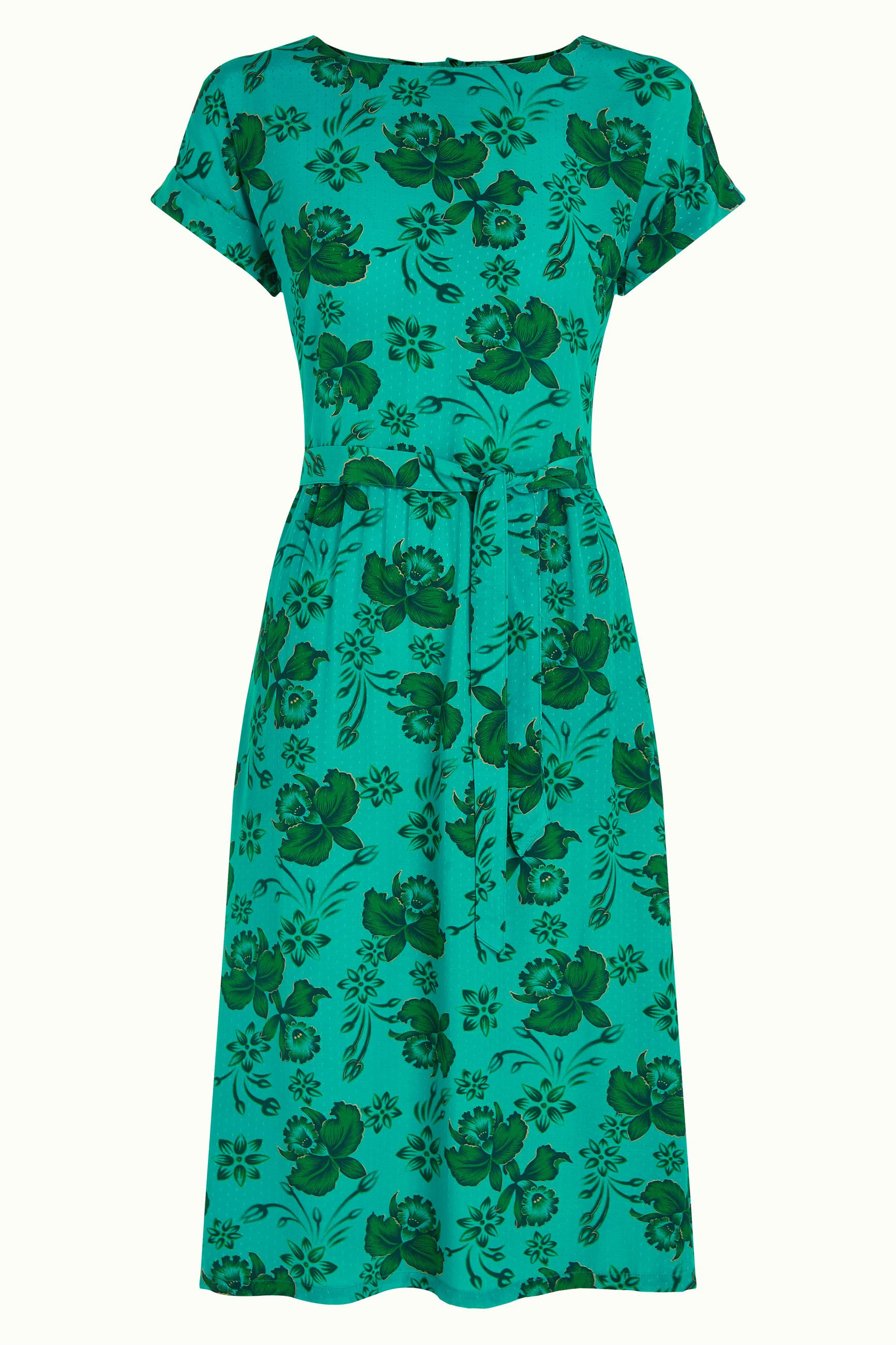 King Louie Betty Loose Dress Coralie, Farbe: Aqua Green, Kleid