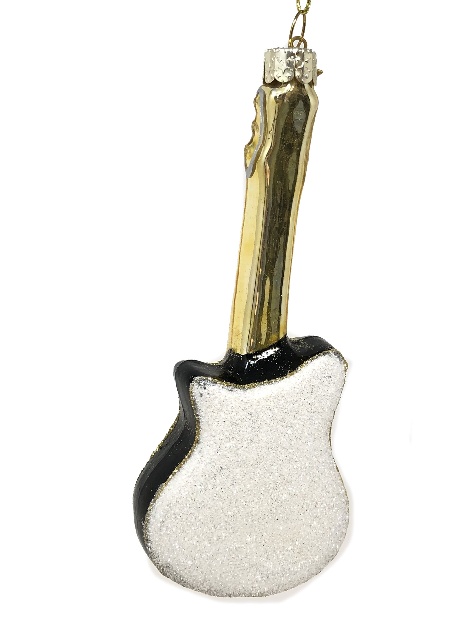 Weihnachtsschmuck Gitarre, schwarz-gold,  Musikinstrument