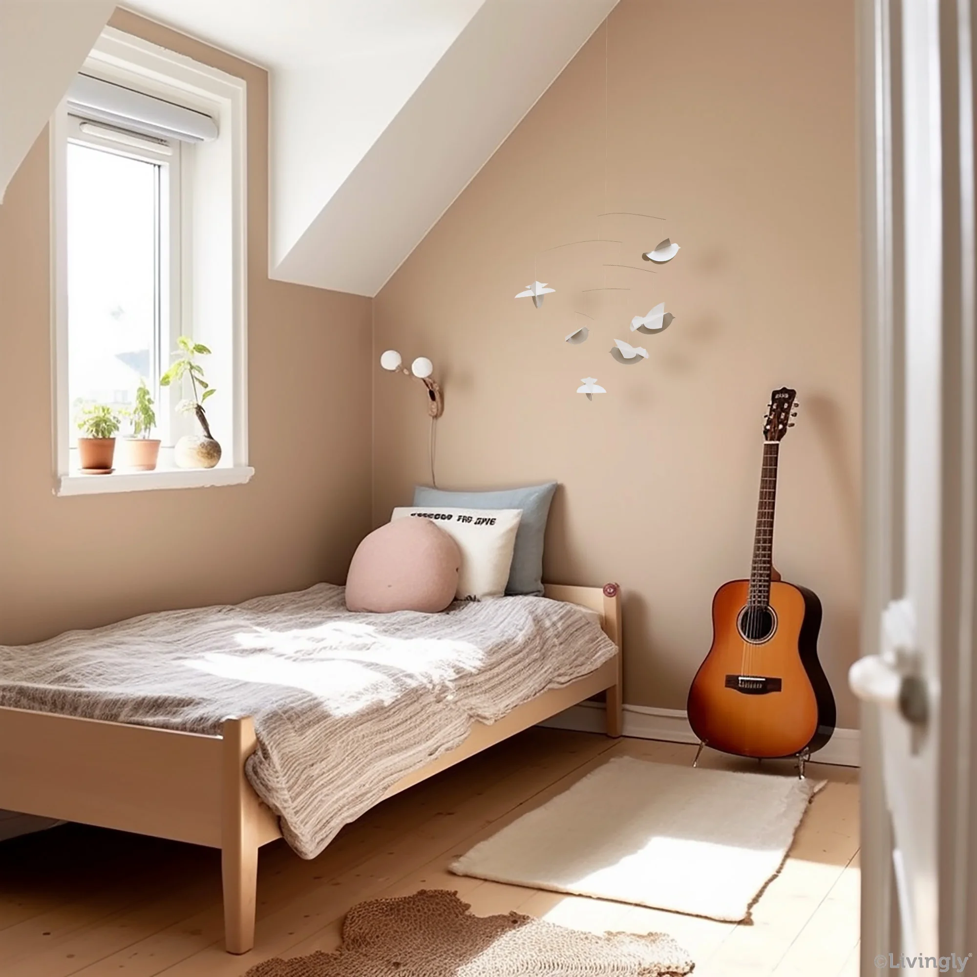 Livingly Mobile Bird Mobile, Weiß, Vögel von Livingly, ca.70x75 cm