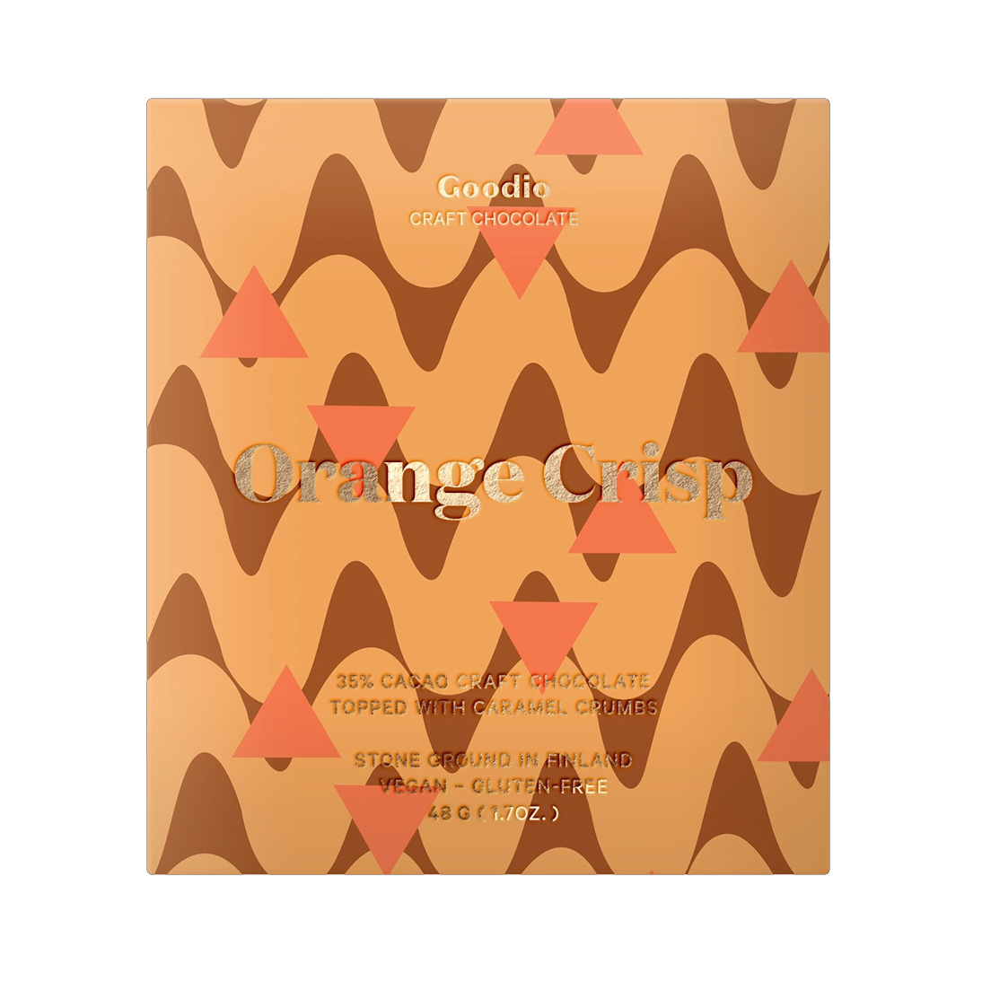 GOODIO Orange Crisp Schokolade 35%, Organic Chocolate 35%, 48 g  