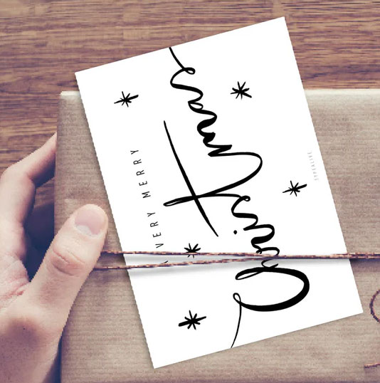 Typealive Postkarte XMAS" Calligraphy No. 1" Christmas
