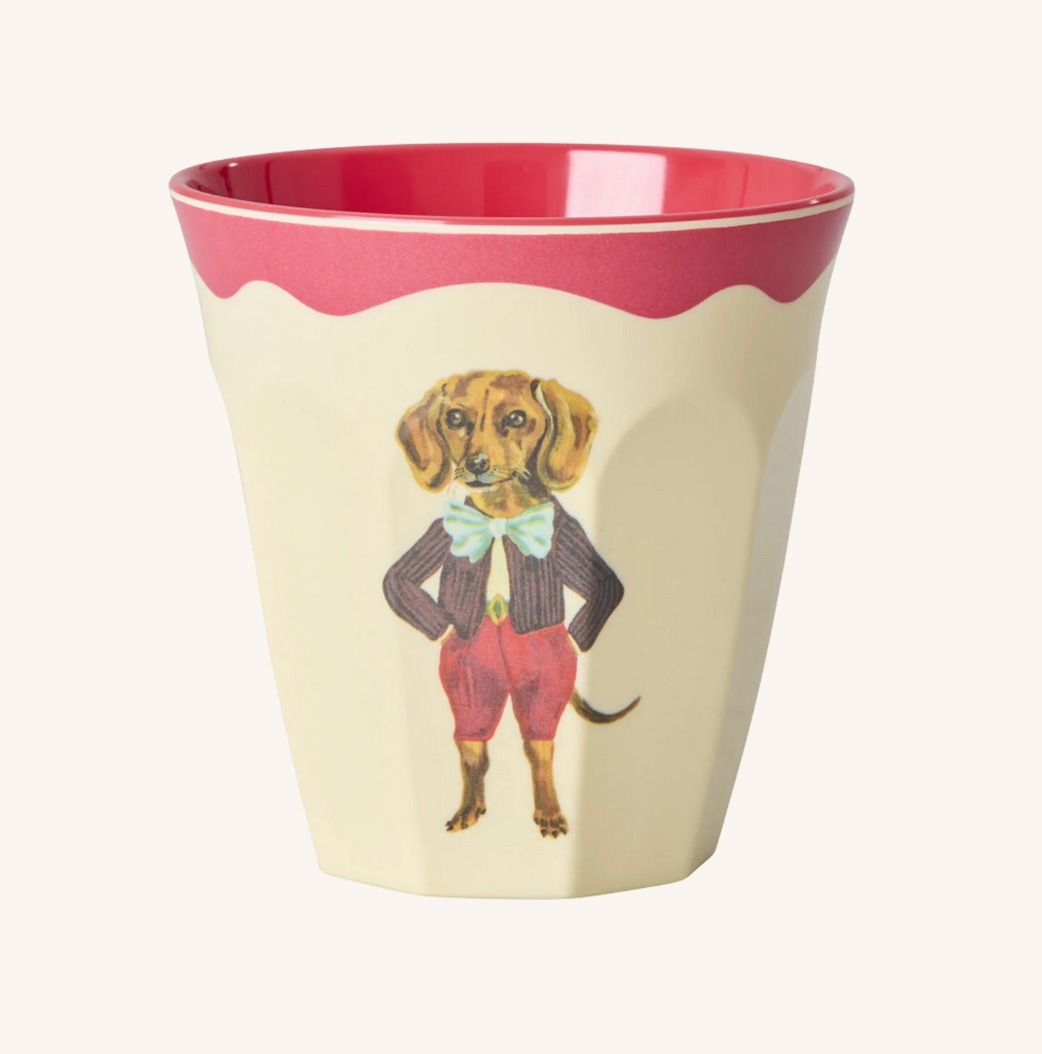 Rice Melamin Vintage Becher - Rot - Nathalie Lété Vol. 2 Print, 250 ml, Melamine Cup with Nathalie Lété Print - Medium - Red Kiss - 250 ml