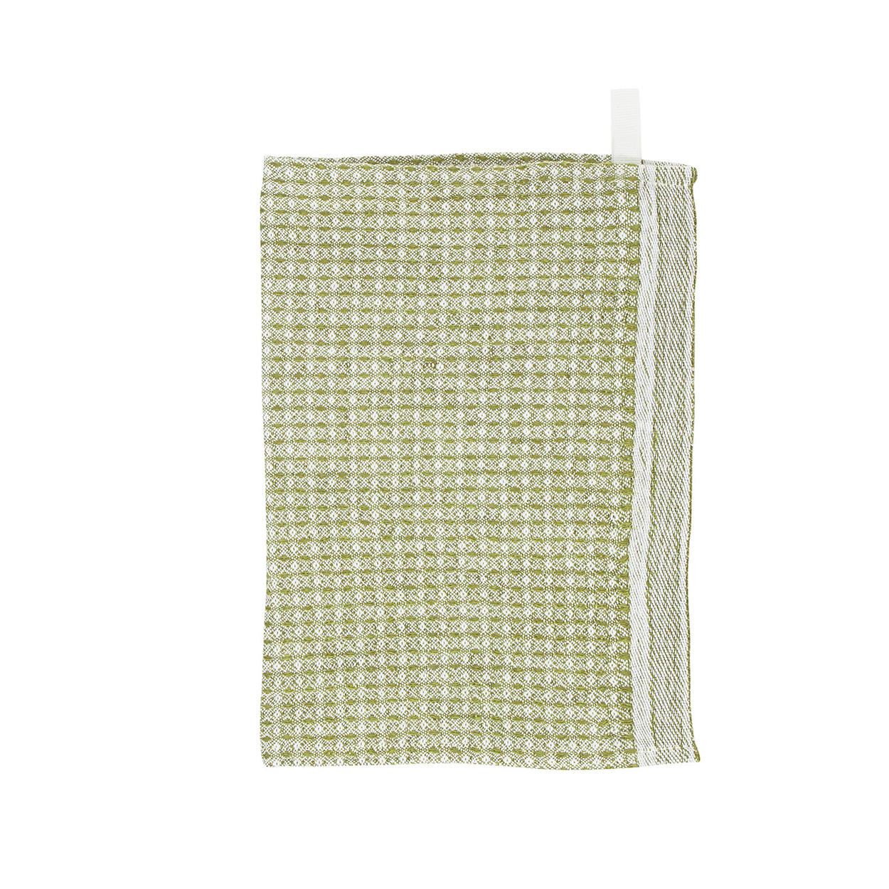 Lapuan Kankurit Geschirrtuch/ Waschlappen " MAIJA" white-olive, ca. 25 x 32 cm