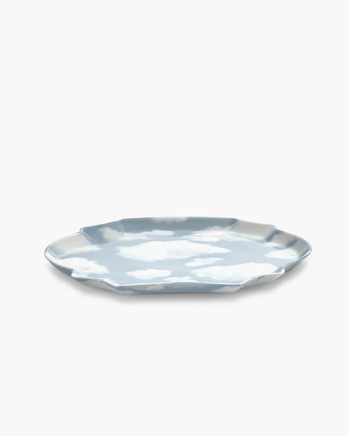 Rêves de Rêves Ovale Servierplatte hellblau , Wolkengeschirr Platte oval, ca. 26,5 x 36,6 cm