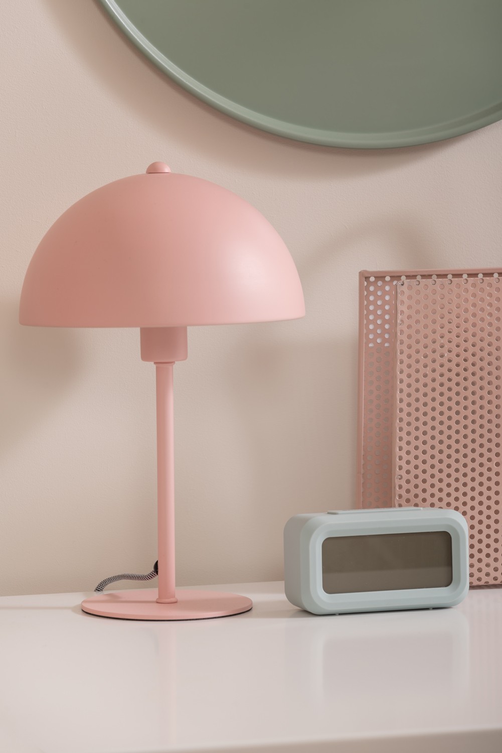Tischlampe Mini Bonnet klein, Table Lamp Mini Bonnet, Farbe: Soft pink, Höhe ca.30 cm, D. ca. 20 cm  