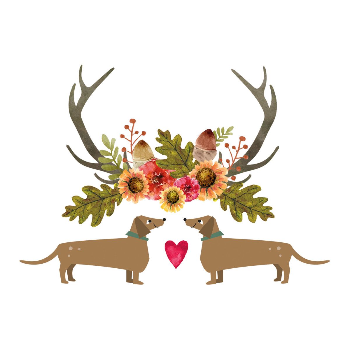 % Papierservietten "Waltraut & Walter",  33 x 33 cm  von PPD, Dackel