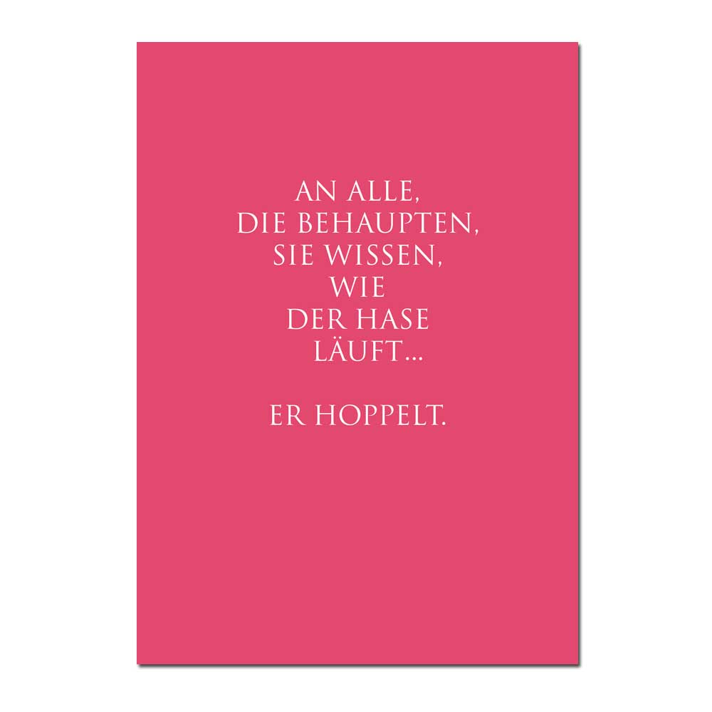 Wunderwort Postkarte OSTERN "Der Hase… Er hoppelt…"