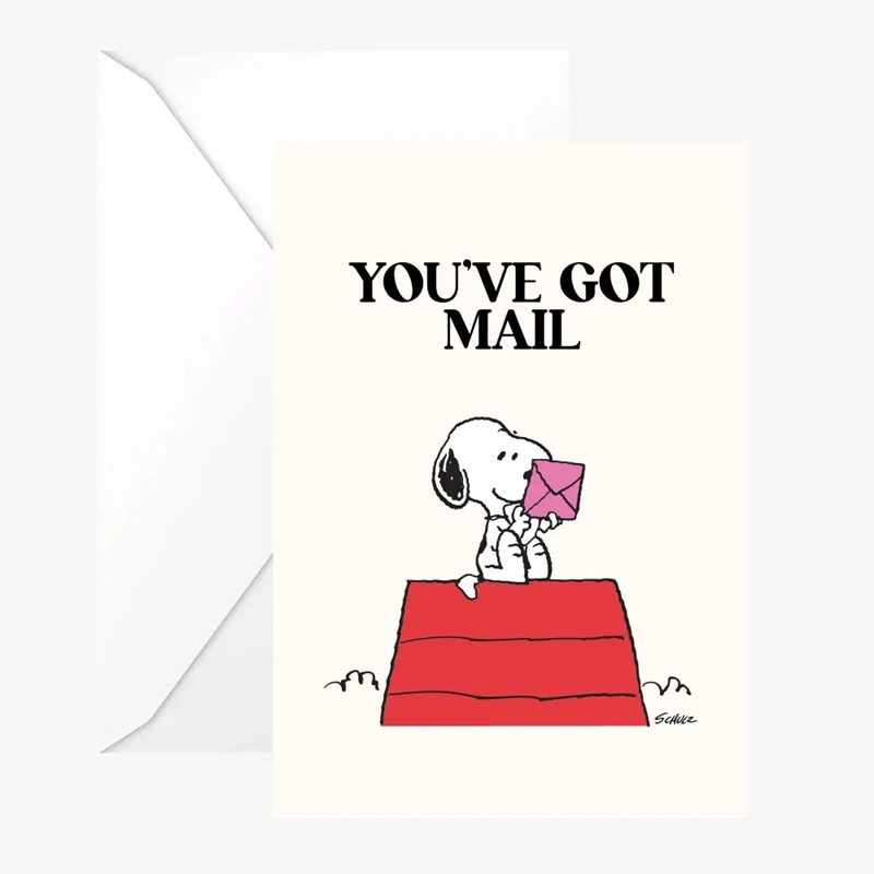 The Peanuts Doppelkarte Snoopy "Mail" + Umschlag + Aufkleber von The Peanuts