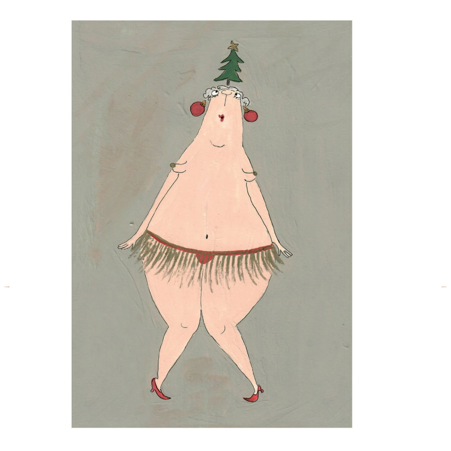 Postkarte kittiekatstudio xmas "girl tanne" von kittiekatstudio