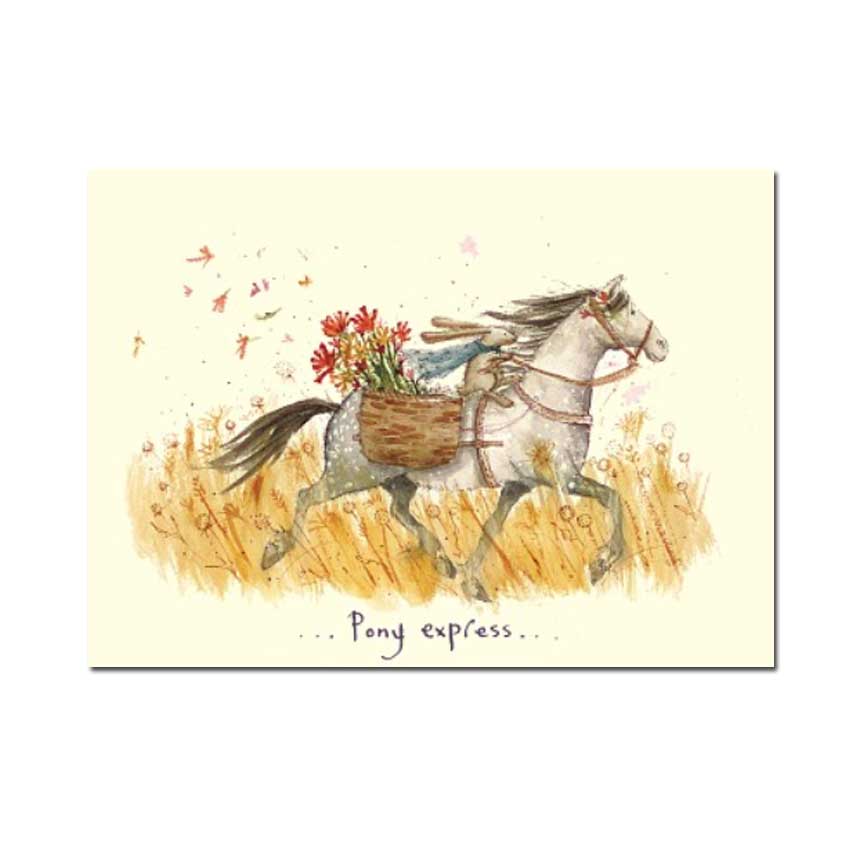 Two Bad Mice Doppelkarte "Pony Express"  von Two Bad Mice aus England von  Fran Evans, Pferd
