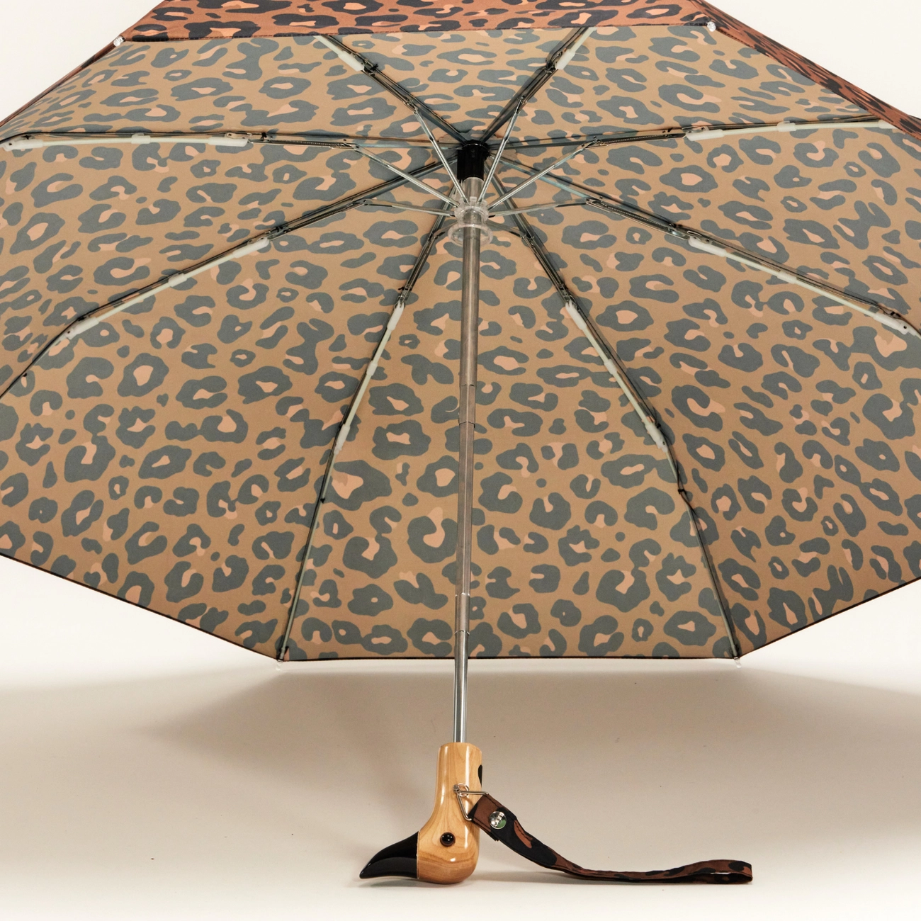 Regenschirm Original Duckhead Leopardenmuster,  Compact Duck Umbrella,  Nachhaltiger Original Duckhead Regenschirm