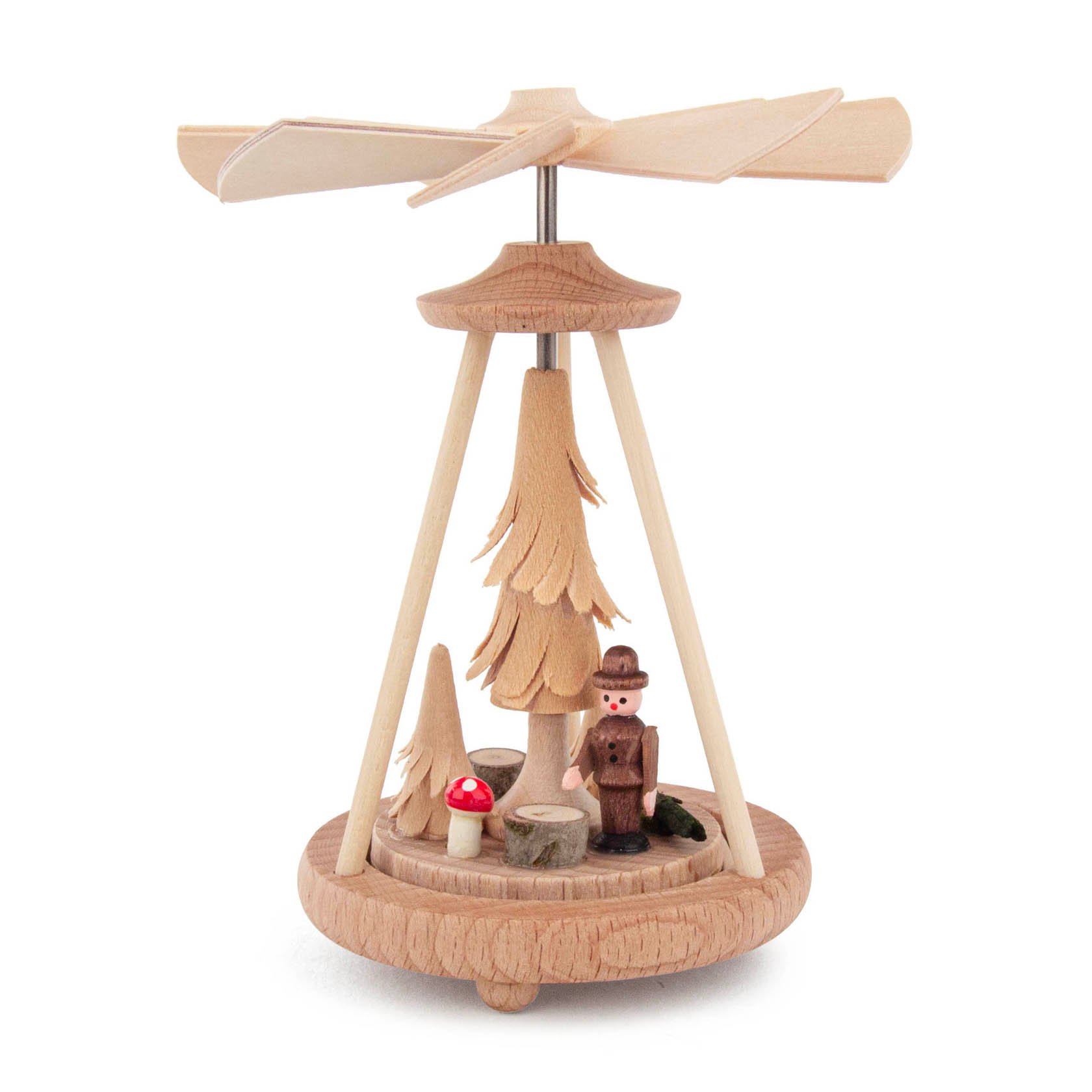 Erzgebirge Wärmespiel mit Waldarbeiter, klein , Höhe ca. 10 cm 