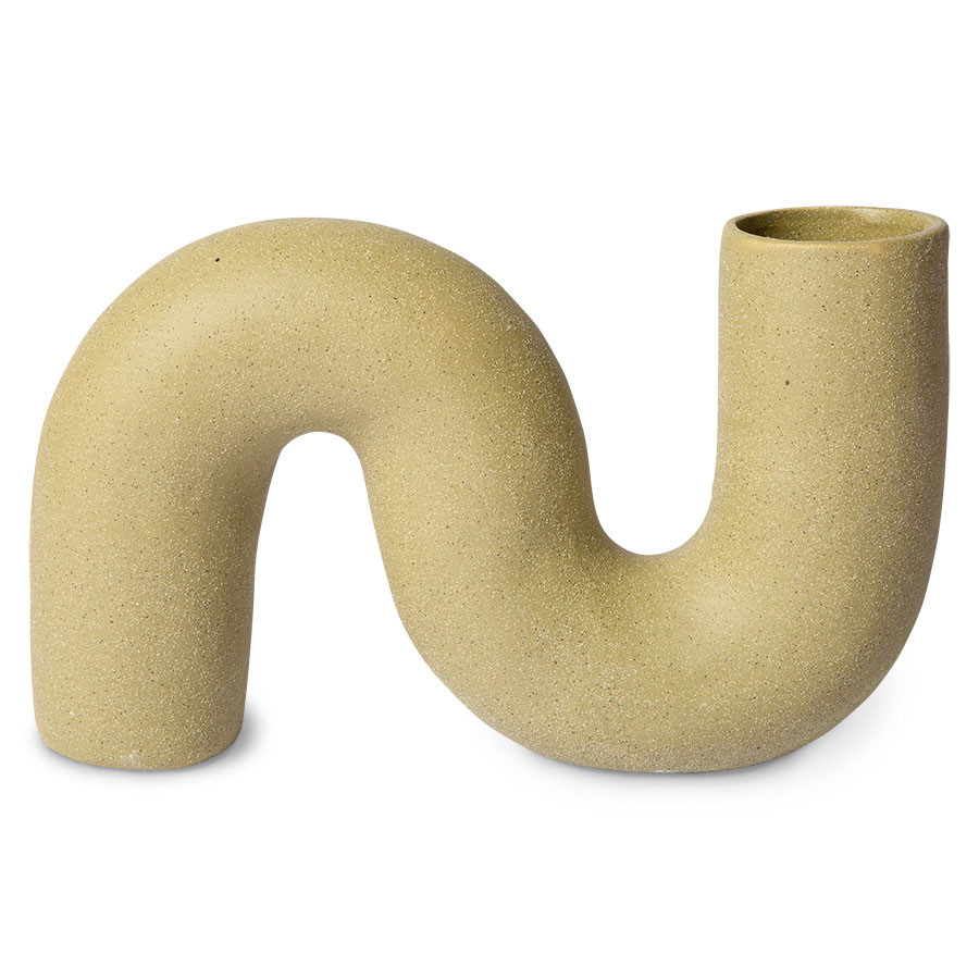 HKliving HK objects: ceramic twisted vase matt olive