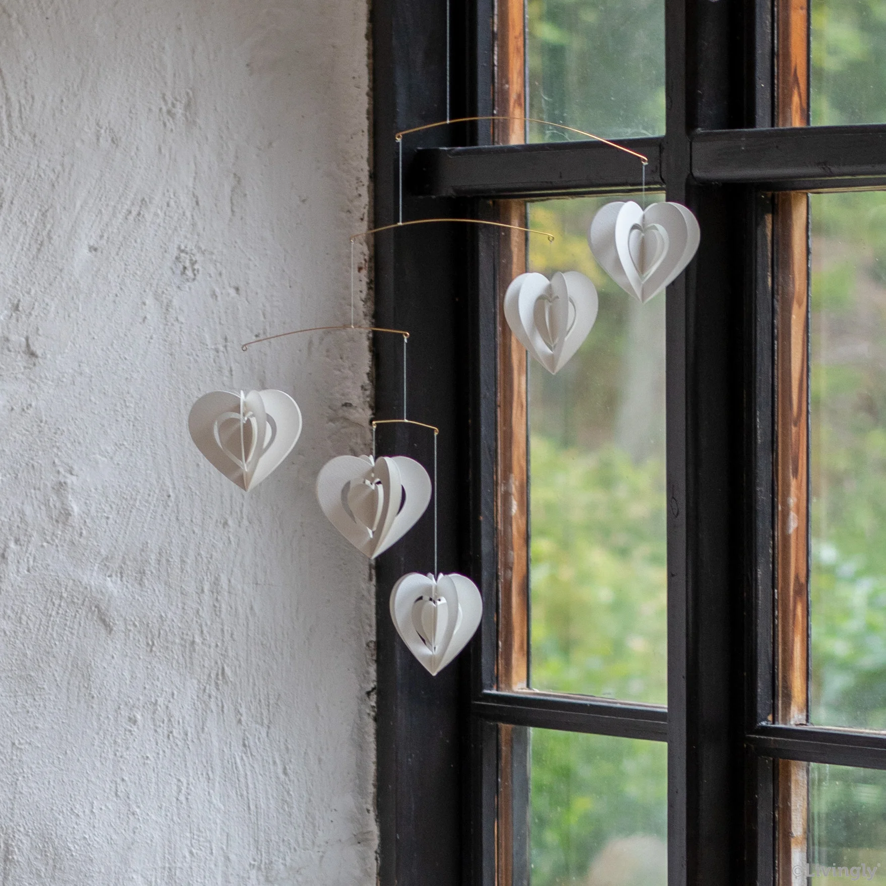 Livingly Clara Heart Mobile, weiß, Herzen von Livingly  , ca. 45 x 50 cm 