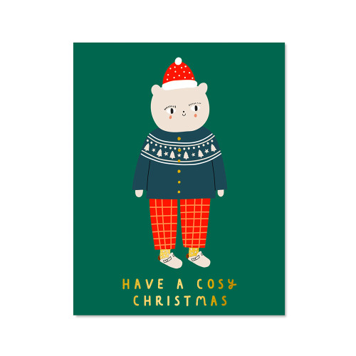 Postkarte -XMAS Have A Cosy Christmas von Aless Baylis