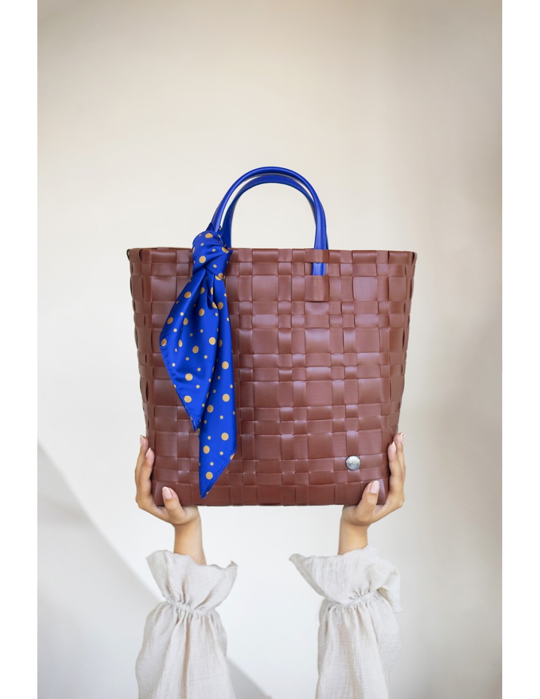 Handed By Bliss Shopper PU Griffe Innentasche und kleines Tuch, Farbe: autumn brown