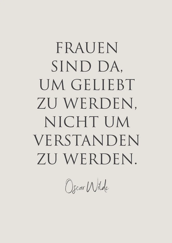 Wunderwort Postkarte "Frauen lieben" Oscar Wilde