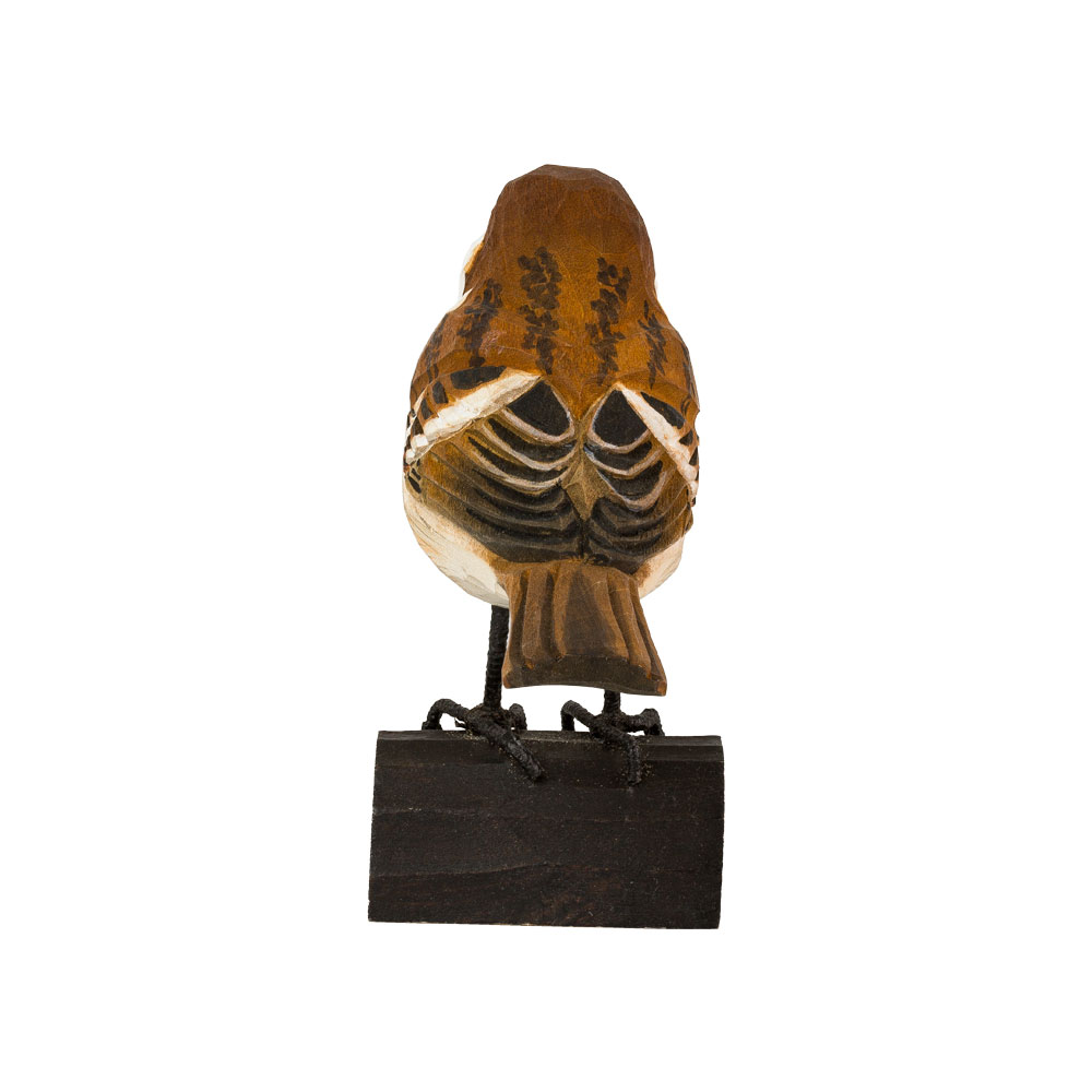 Vogel Feldsperling Lindenholz handgeschnitzt Decobird von Wildlife Garden