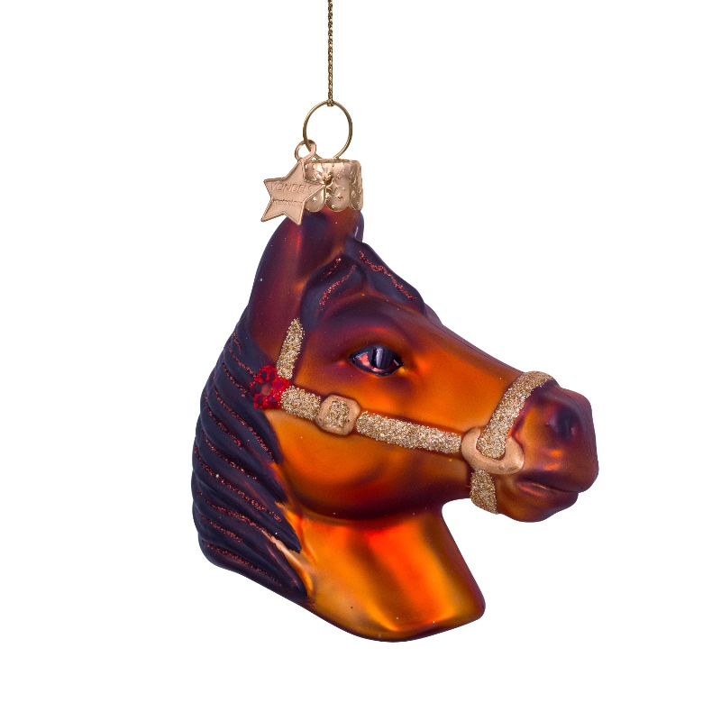 Weihnachtskugel Pferd, ca. 8,5 cm, Glas, von Vondels