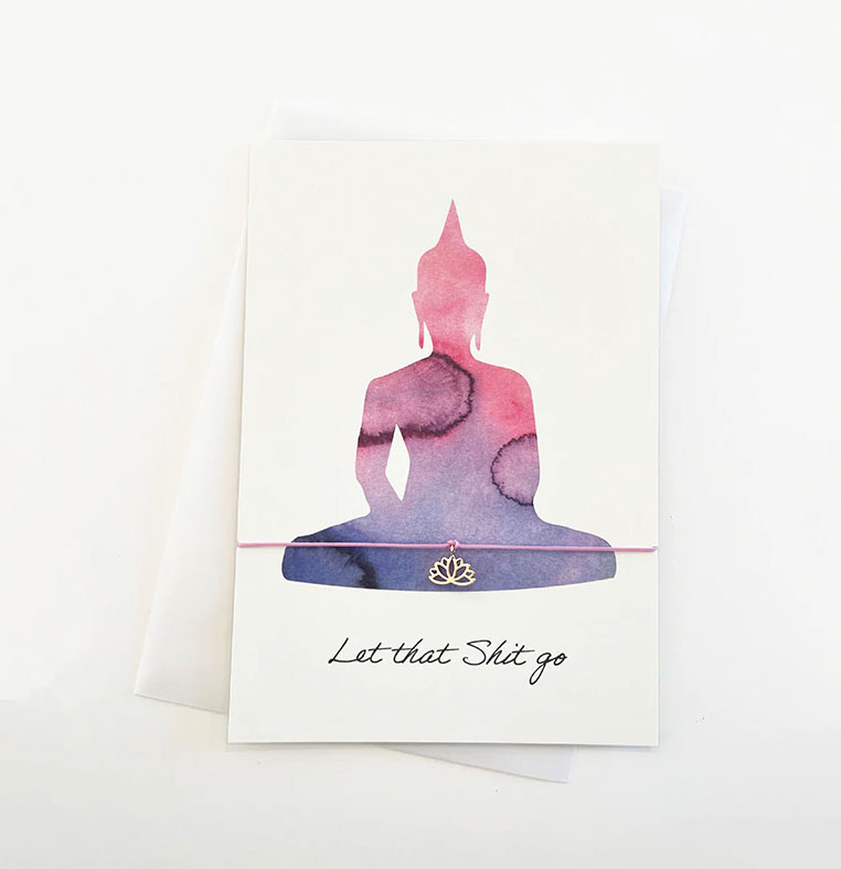 Armband-Karte: Let that Shit go, Buddha by Vivi , Yoga Armband-Karte: Let that Shit go, Buddha by Vivi , Yoga