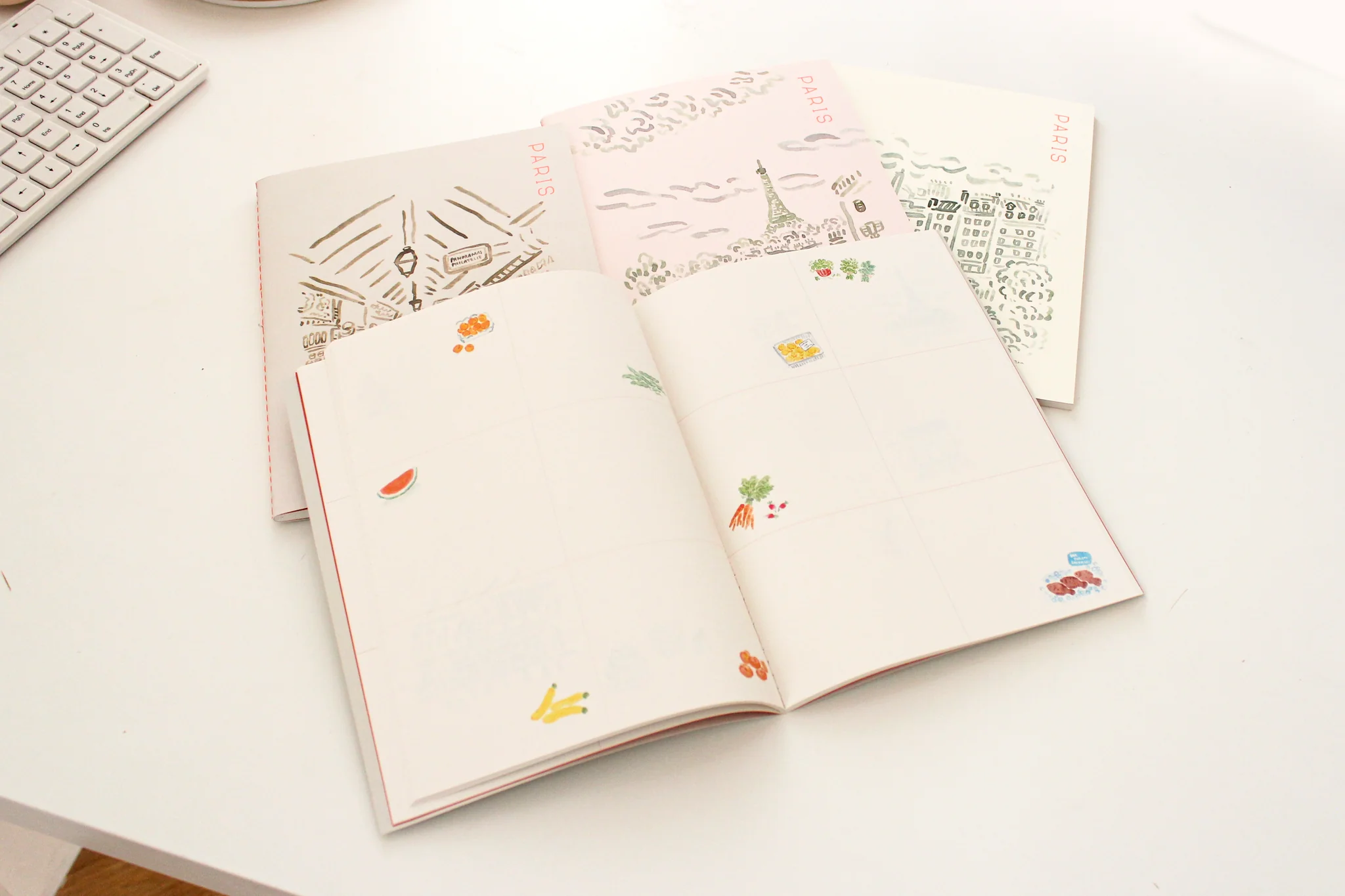 Schreibheft Carnet de Voyage, Paris Eiffel Pink/ L'après-midi, A5, 48 Seiten