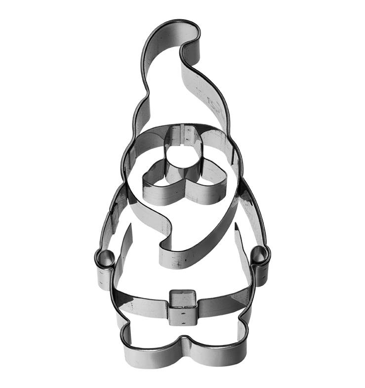 Ausstecherle Weihnachtswichtel, 9cm, Edelstahl von Birkmann, mit Innenprägung, Prägeausstecher, Ausstechform