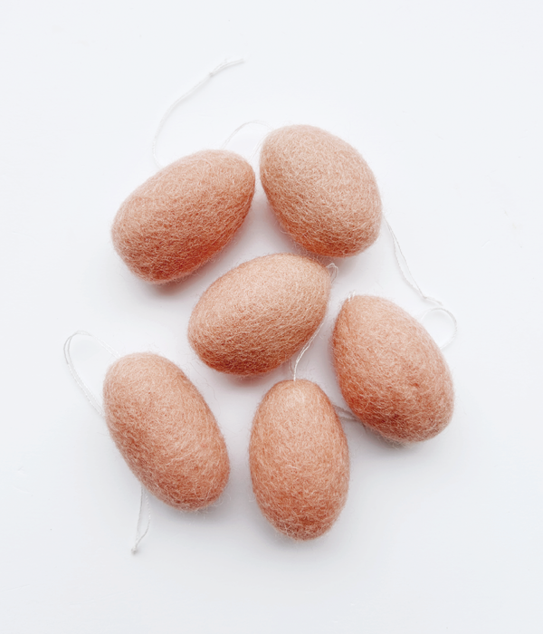 Ei-Anhänger Filz PEACH, ca. 4 cm , pro Stück   