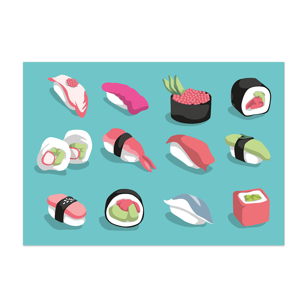 Postkarte Sushi, Neon von  luminous