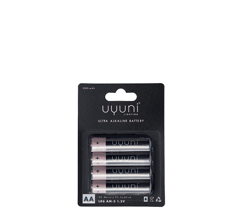 Piffany Copenhagen – Alkaline Batteries AA, 1,5V, 2300mAh - 4 pack , UYUNI Batterien AA, 4er Set