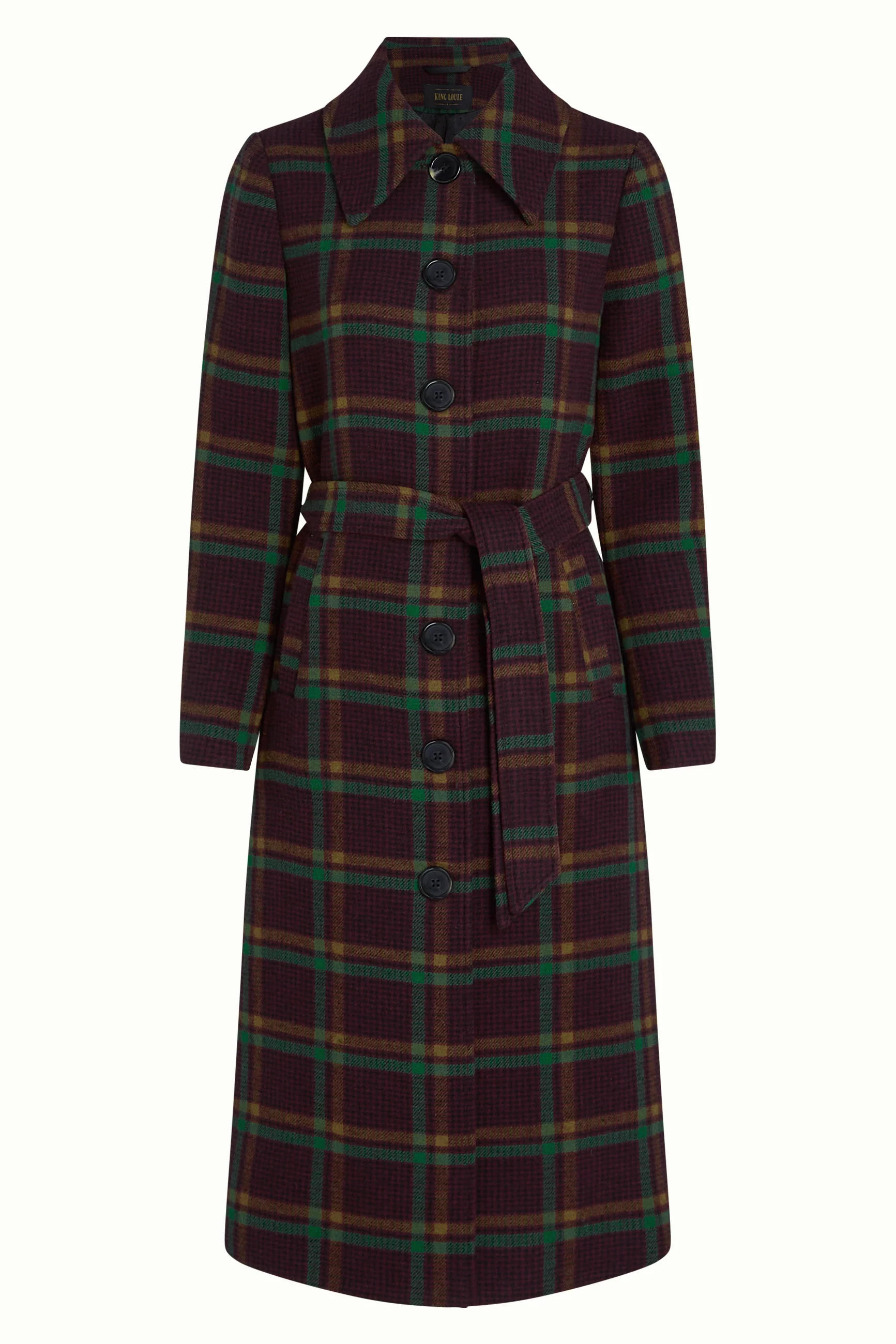 King Louie Arabella Coat Vera Check, Größe 38, Mantel